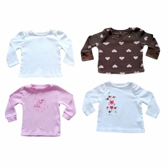 LOT 1 of Baby Girl Long Sleeve Shirts Size Size 6-12 Months - Picture 1 of 16